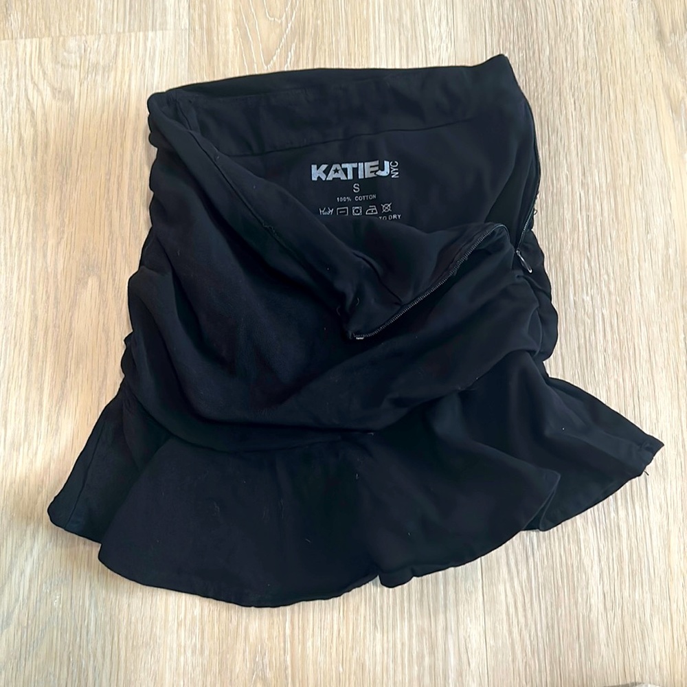 Katie J NYC cotton zipped skirt with rouching